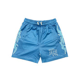 Blue Lightning Mesh Shorts Street‑wear Drawstring Casual Athletic Shorts
