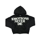 Underground Street Style Statement Letter Zip‑Up Oversized Hoodie