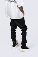 Y2K Street Style Clean Black Straight‑Leg Denim Pants For Men