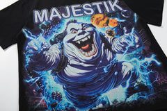 Black Vintage Lightning Gorilla Band‑Style Graphic T‑Shirt
