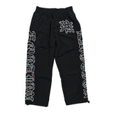 Black Colorful Graffiti Embroidered Cargo Pants Men Streetwear Loose Wide Leg Pants