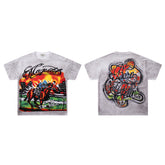 Vintage Washed‑Grey Western Horse Rider Graphic T‑Shirt