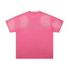 Pink Washed Vintage Portrait Band‑Style Graphic T‑Shirt