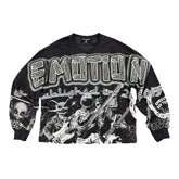 Black Rock Band Graphic Long Sleeve T‑Shirt Men Gothic Streetwear Casual Top
