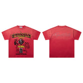 Vintage Red Retro Portrait Letter Graphic T‑Shirt