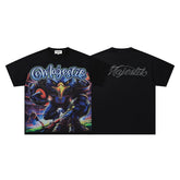 Black Vintage Demon Fantasy Band‑Style Graphic T‑Shirt