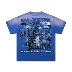 Blue Washed Vintage Gorilla Band‑Style Graphic T‑Shirt