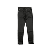 Y2K Street Style Clean Black Straight‑Leg Denim Pants For Men
