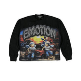 Retro Art Graphic Long Sleeve Tee Loose Fit Hip‑Hop Street Shirt
