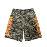 Vintage Camo Print Shorts Loose Fit Hip‑Hop Streetwear Short Pants