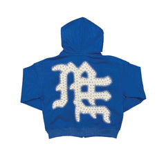 Emotions Never Die Graphic Zip‑Up Hoodie Royal Blue Urban Street‑wear Hooded Top