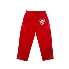 Y2K Street Style Red Embroidered Relaxed Fit Casual Sweatpants For Men