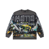 Dark Scenery Graphic Long Sleeve T‑Shirt Retro Streetwear Top