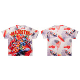 Multi‑Color Tie‑Dye Majestik Monster Vintage Graphic T‑Shirt