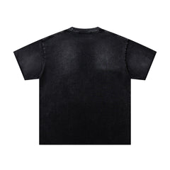 Black Vintage Night Castle Band‑Style Graphic T‑Shirt