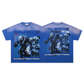 Blue Washed Vintage Gorilla Band‑Style Graphic T‑Shirt