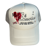 Vintage Cream Trucker Hat Heart Letter Embroidery Hip‑Hop Baseball Cap