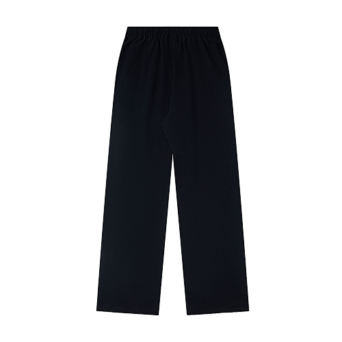 Black Straight Sweat Pants With Vertical Side Letter Print Urban Streetwear