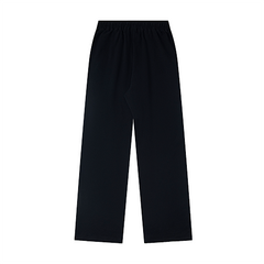 Black Straight Sweat Pants With Vertical Side Letter Print Urban Streetwear