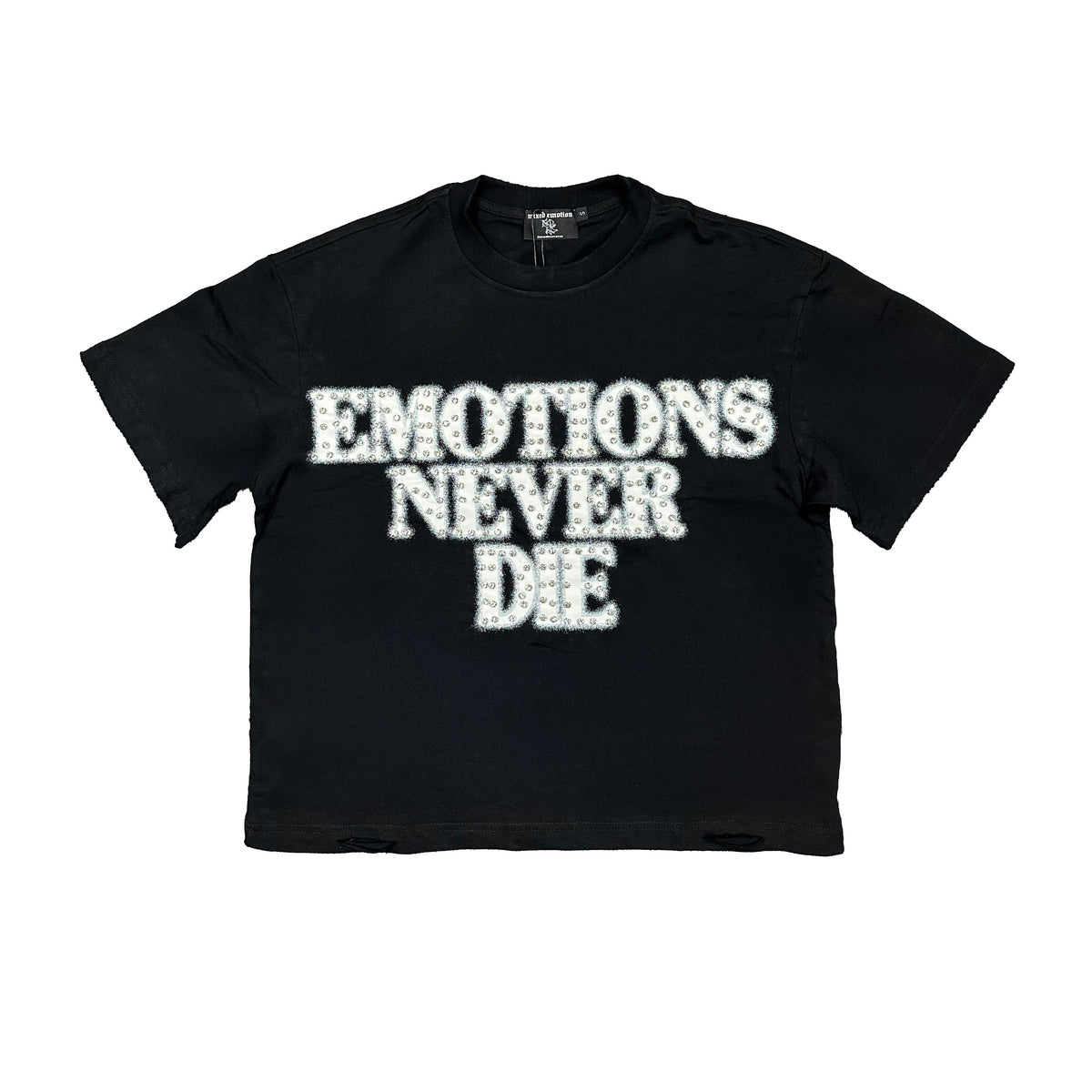 Emotions Never Die Letter Graphic Short Sleeve T‑Shirt Streetwear Oversized Tee