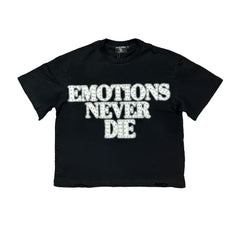 Emotions Never Die Letter Graphic Short Sleeve T‑Shirt Streetwear Oversized Tee