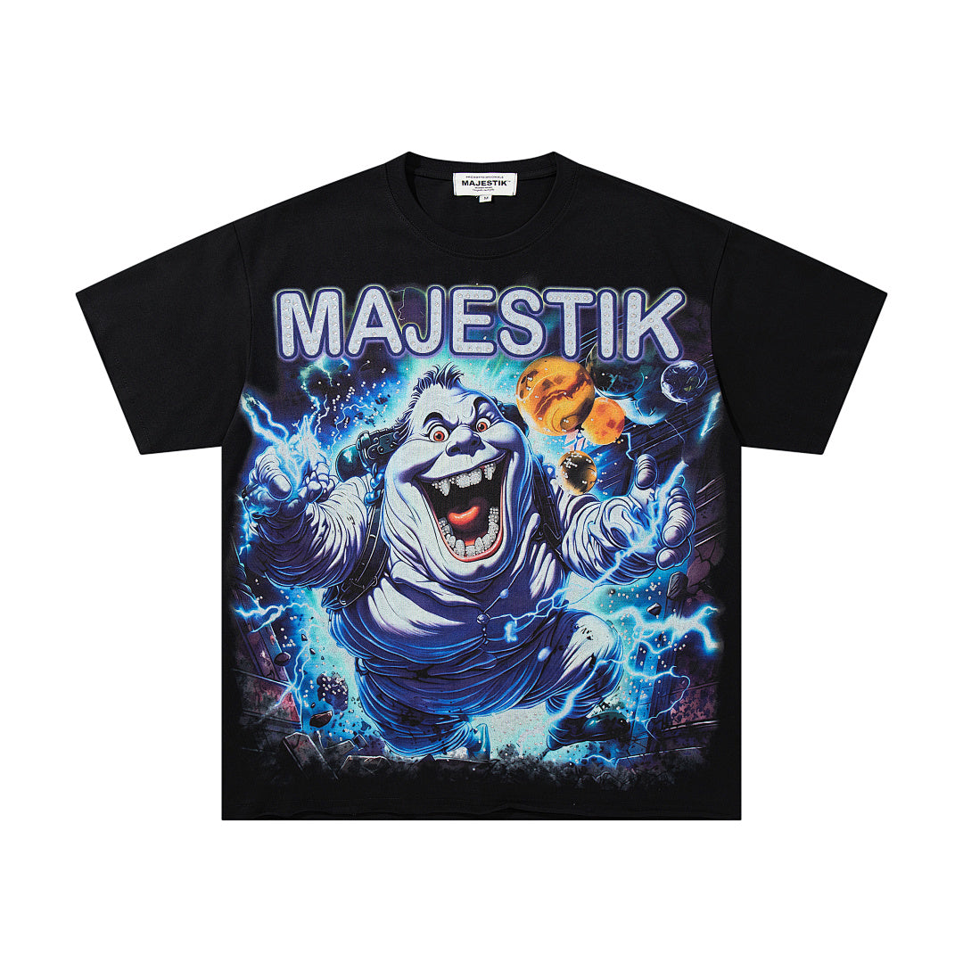 Black Vintage Lightning Gorilla Band‑Style Graphic T‑Shirt