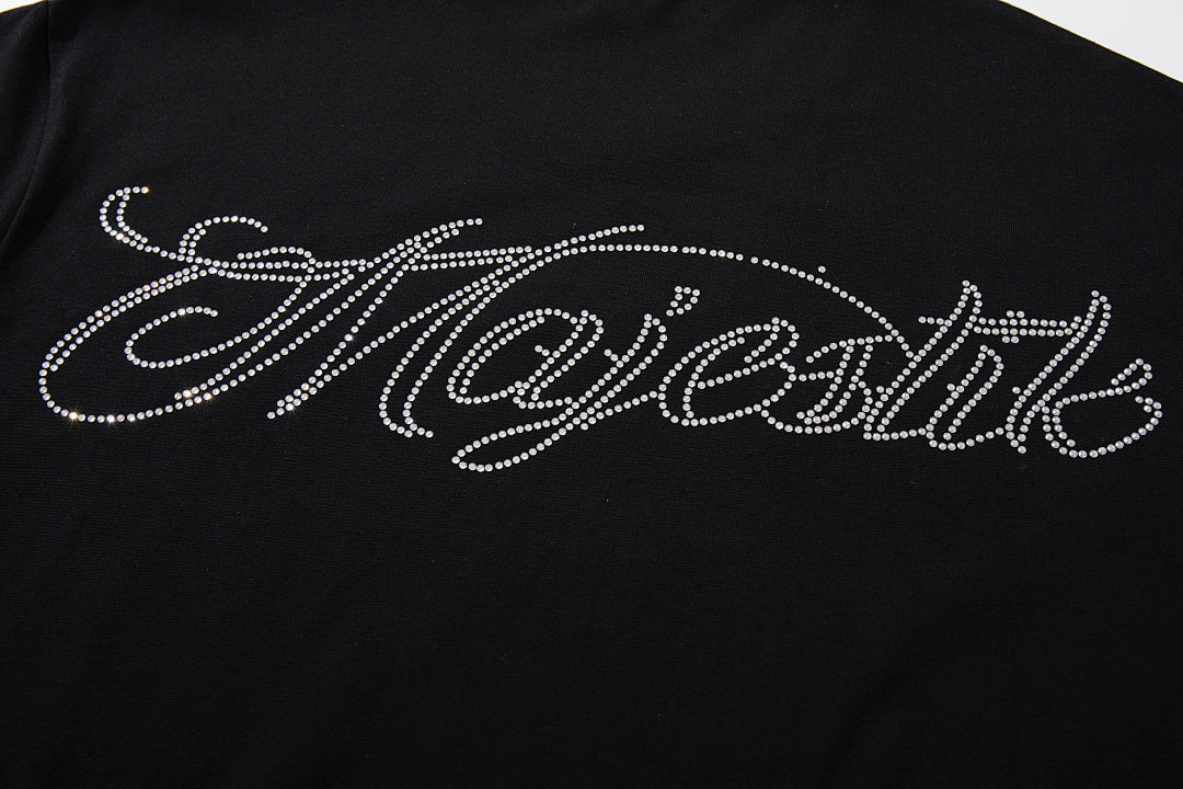 Black Vintage Tropical Skull Band‑Style Graphic T‑Shirt