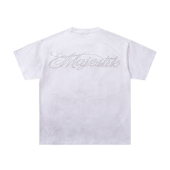 Off‑White Washed Vintage Eagle Tour Graphic Band‑Style T‑Shirt