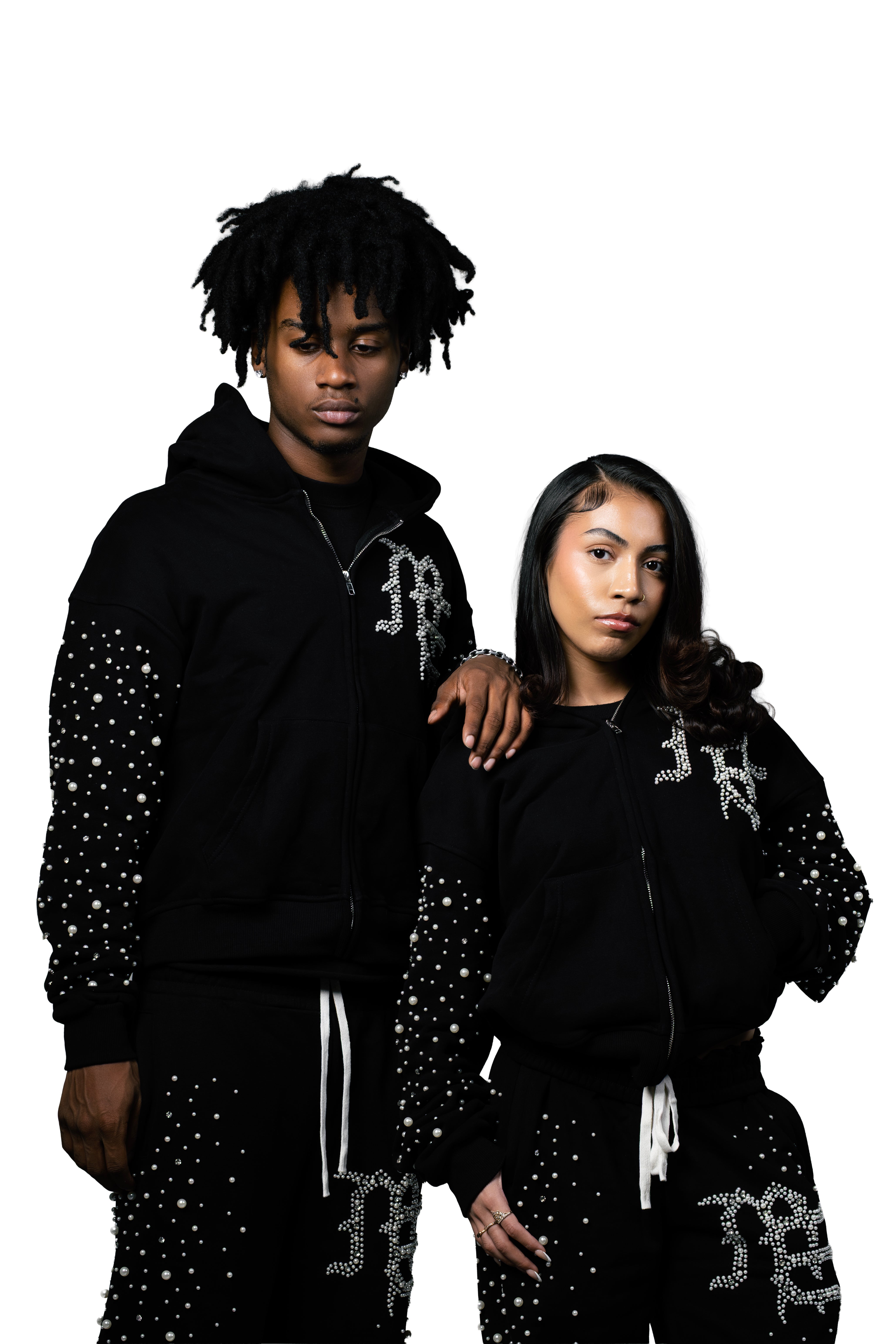 Rhinestone Letter Full‑Zip Hoodie Streetwear Zip‑Up Hooded Jacket
