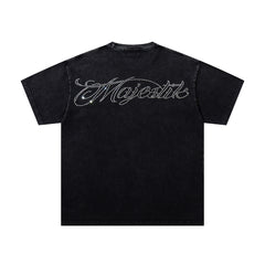 Black Washed Vintage Double‑Sided Portrait Band‑Style Graphic T‑Shirt