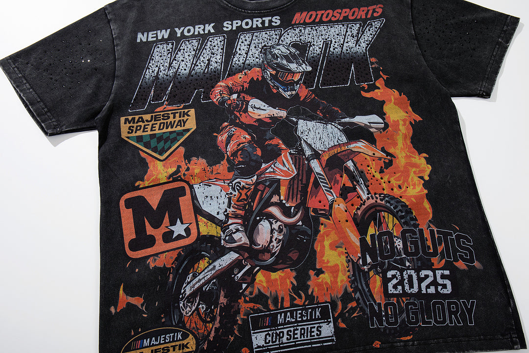 Majestik 00 Motorsports Vintage Racing Graphic T‑Shirt
