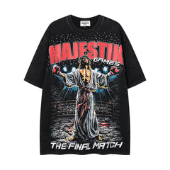 Vintage Black Majestik Games Graphic Short‑Sleeve T‑Shirt