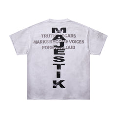 Off‑White Washed Vintage Hand Graphic Double‑Sided Band‑Style T‑Shirt