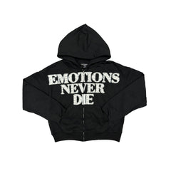Underground Street Style Statement Letter Zip‑Up Oversized Hoodie