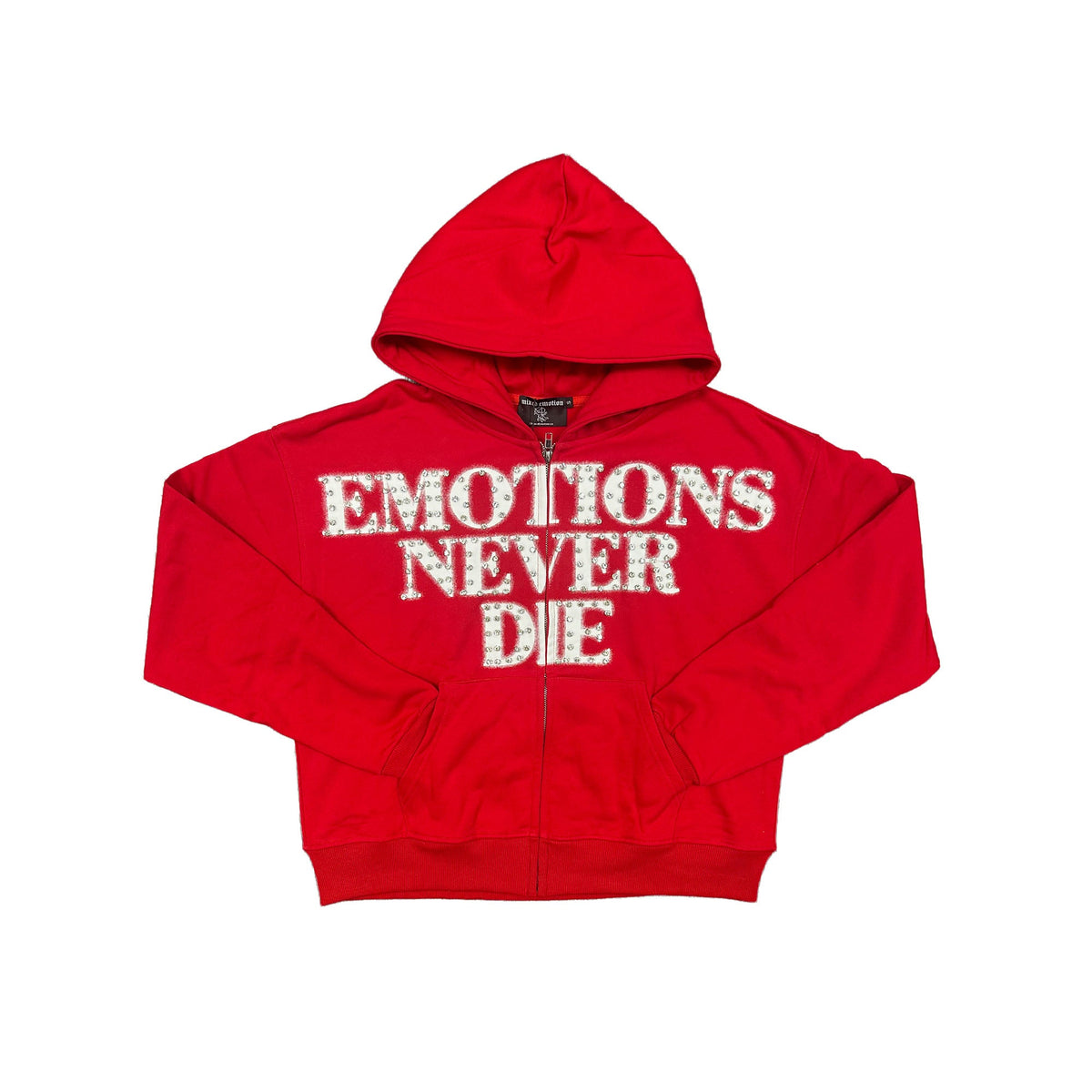 Red Letter Graphic Full Zip Hoodie Men Streetwear Zip‑Up Hooded Sweatshirt