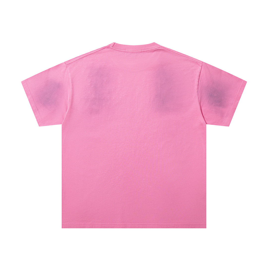 Pink Washed Majestik City Scene Vintage Graphic T‑Shirt