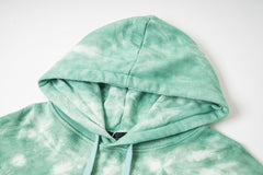 Vintage Green Tie‑Dye Stained‑Glass Church Window Zip‑Up Hoodie