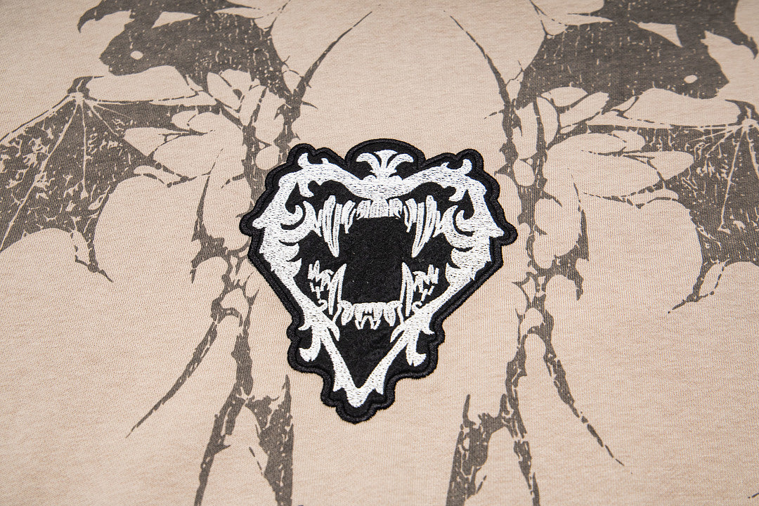 Vintage Gradient Wolf Graphic Full‑Zip Hoodie
