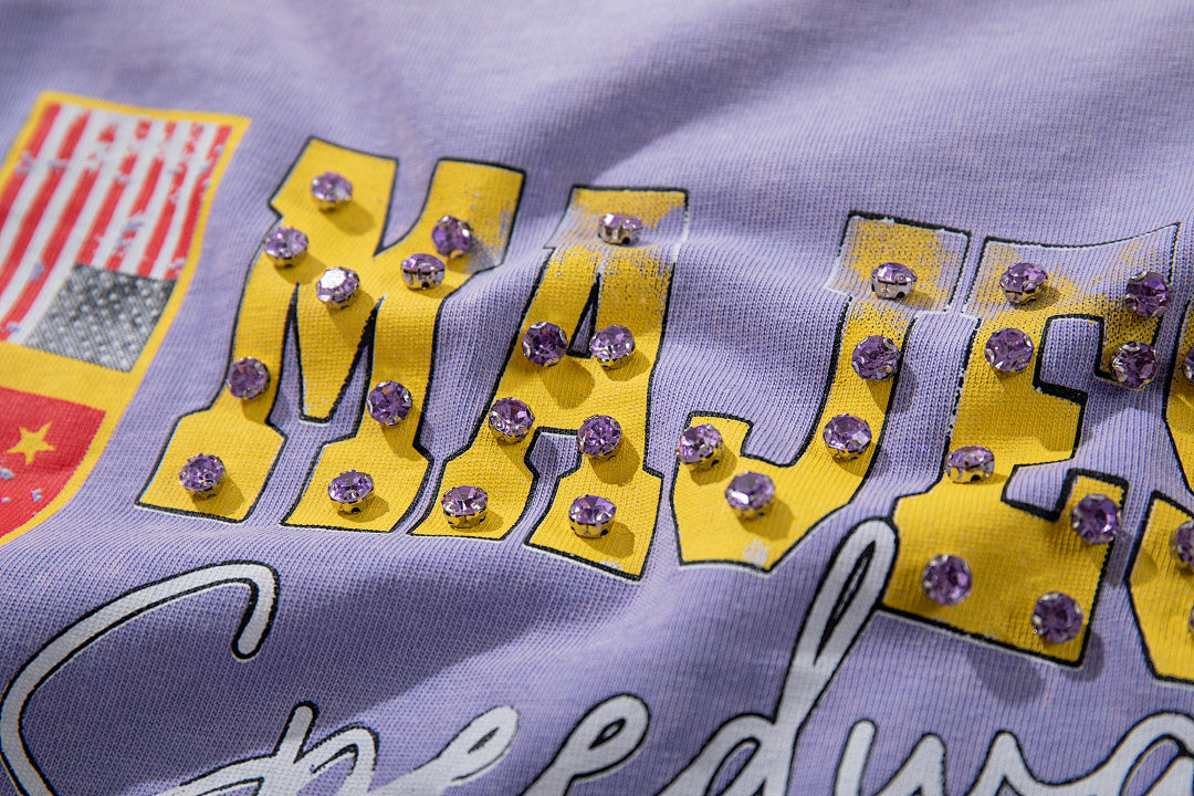 Lavender Washed Racing Theme Majestik Vintage Graphic T‑Shirt
