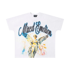 Vintage Mixed Emotion Angel Graphic Oversized Crew Neck Street T‑Shirt
