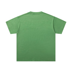 Green Washed Vintage Portrait Band‑Style Graphic T‑Shirt