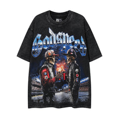 Vintage Black Band Motorcycle Double‑Sided Graphic T‑Shirt