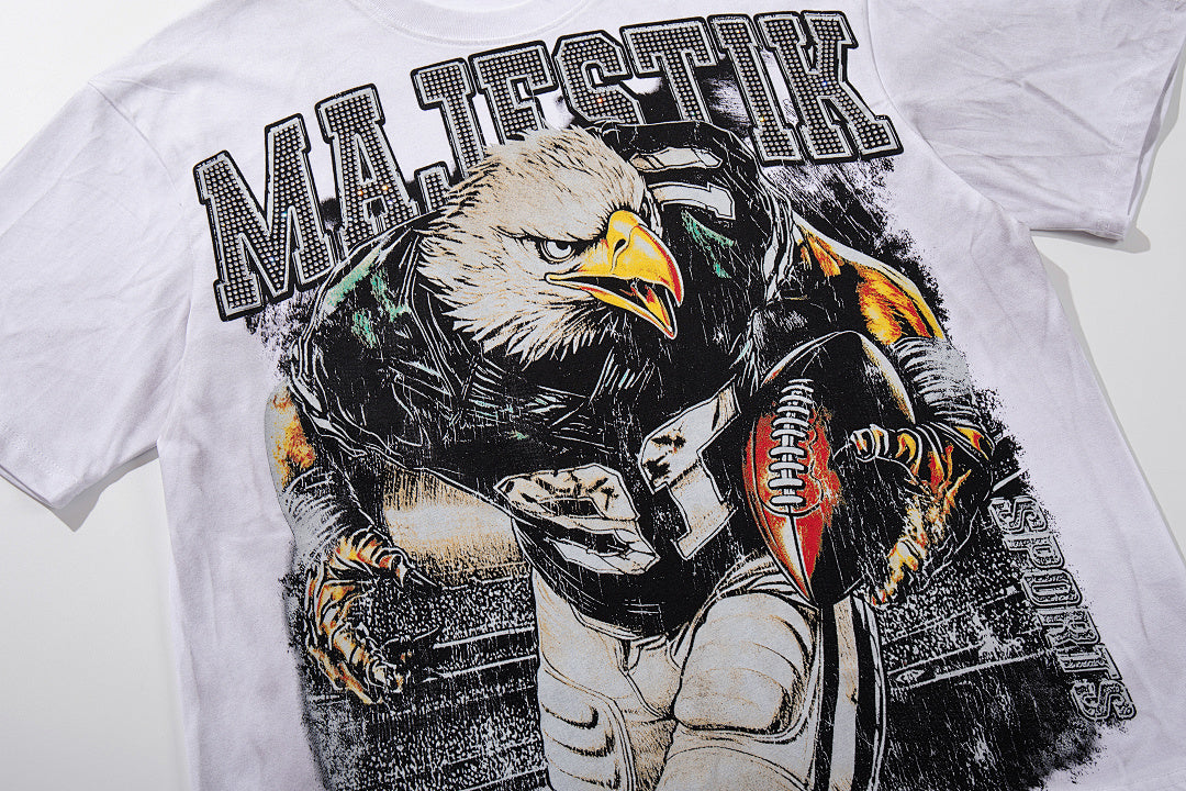Off‑White Washed Vintage Eagle Tour Graphic Band‑Style T‑Shirt