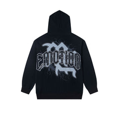 Black Vintage Angel Gothic Pullover Oversized Hoodie Urban Streetwear Sweatshirt