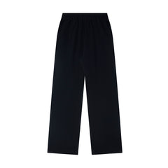 Black Straight Sweat Pants With Red Gothic Letter Print Urban Streetwear