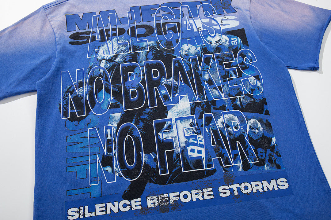 Blue Washed Vintage Gorilla Band‑Style Graphic T‑Shirt