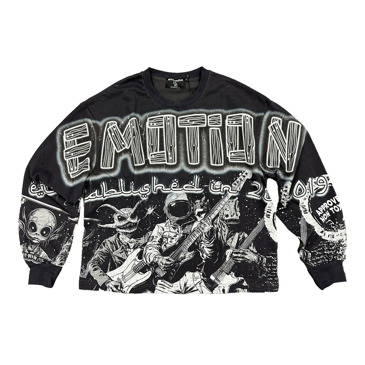 Black Rock Band Graphic Long Sleeve T‑Shirt Men Gothic Streetwear Casual Top