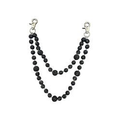 Underground Street Style Black Crystal Bead Jean Wallet Chain