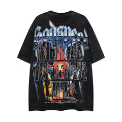 Vintage Black Metal Band Double‑Sided Graphic T‑Shirt