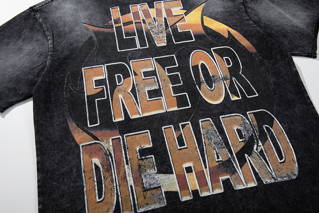 Black Washed Vintage Western Cowboy Horse Rider Double‑Sided Graphic Band‑Style T‑Shirt